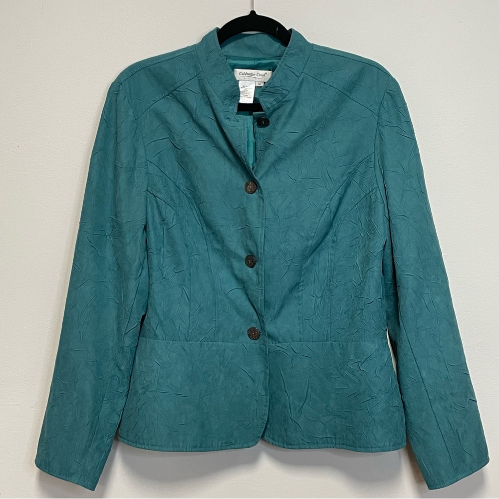 Coldwater Creek Teal Button Up Blazer Size M